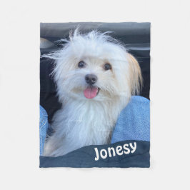 Custom Dog Photo Blanket with Pet's Name Fleecefilt