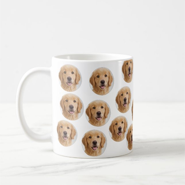 Custom Dog Photo | Cute Personalized white Kaffemugg (Vänster)