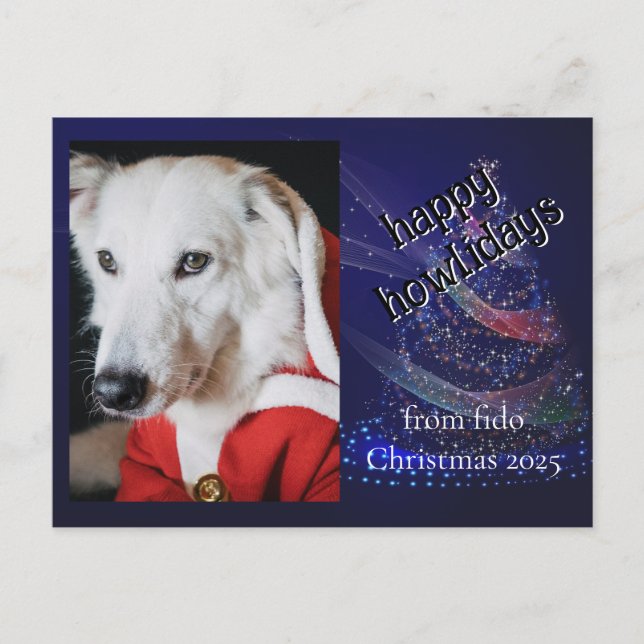 Custom Dog Photo Funny Holiday Postcard Helg Vykort (Framsida)