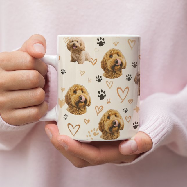 Custom Dog Photo Pattern  Kaffemugg (Skapare uppladdad)