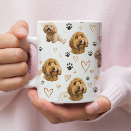 Custom Dog Photo Pattern Kaffemugg