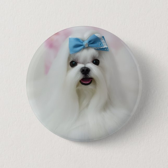 Custom Dog Photo | Personalized Pet Button Pin  Knapp (Framsida)
