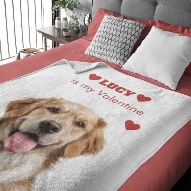 Custom Dog Photo Valentine's Day Blanket Fleecefilt (Skapare uppladdad)