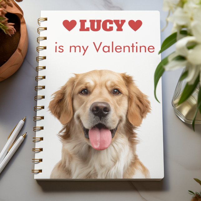 Custom Dog Photo Valentine's Day Notebook Anteckningsbok (Skapare uppladdad)