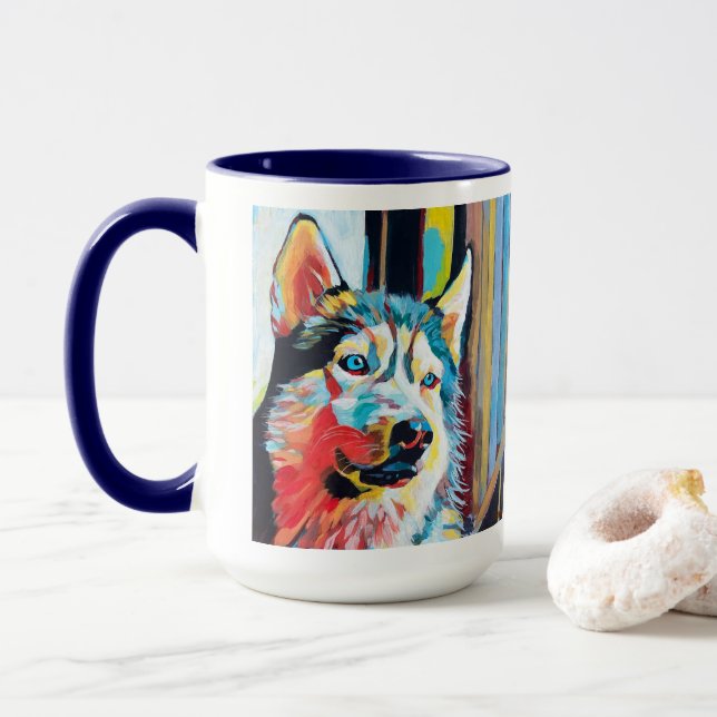 Custom Dog Portrait Painting - Forever Loved Pet Mugg (Med munk)