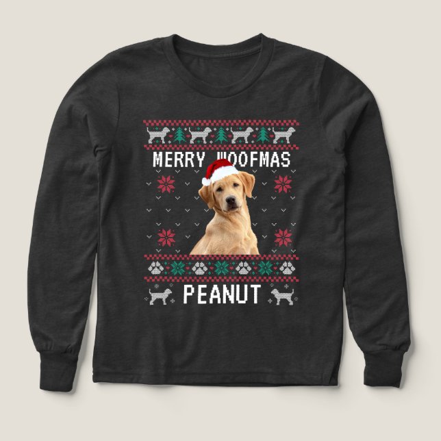Custom Dog Ugly Christmas Sweatshirt with Photo T Shirt (Design framsida)