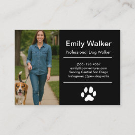 Custom Dog Walker Business Card with Photo  Visitkort