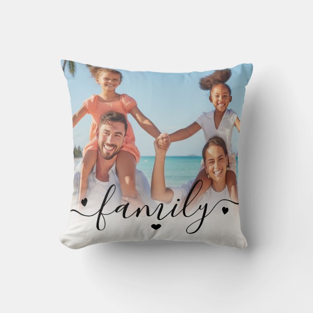 Custom Double Sided Family Photo Kudde (Framsida)