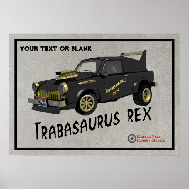 Custom East German Trabant Car Poster (Framsidan)