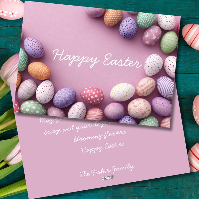 Custom Easter Card with Easter Eggs Julkort (Skapare uppladdad)