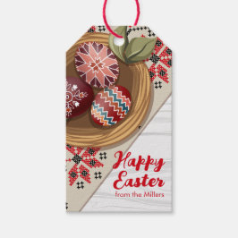 Custom Easter Egg Favor Tag with Family Name Presentetikett