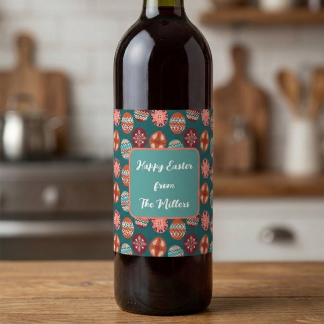 Custom Easter Egg Wine Label Vinflaska Etikett (Skapare uppladdad)