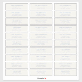 Custom Editable Individual Wedding Guest Address Klistermärken