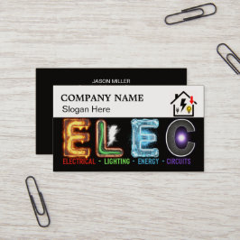 Custom Electrician Business Card with Company Logo Visitkort