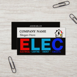 Custom Electrician Business Card with Company Logo Visitkort