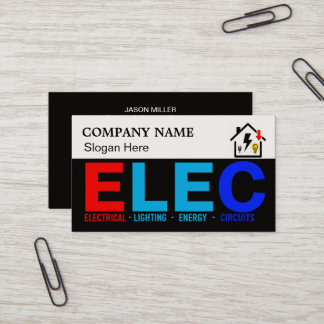 Custom Electrician Business Card with Company Logo Visitkort