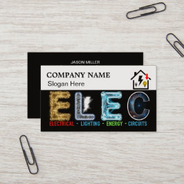 Custom Electrician Business Card with Company Logo Visitkort