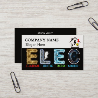 Custom Electrician Business Card with Company Logo Visitkort
