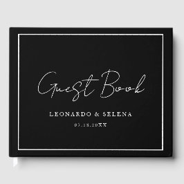 Custom Elegant and modern black white wedding Gästböcker