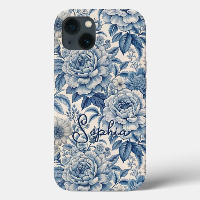 Custom Elegant Boho Chic Blue Blossom (Baksida)