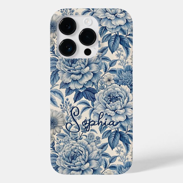Custom Elegant Boho Chic Blue Blossom (Baksida)