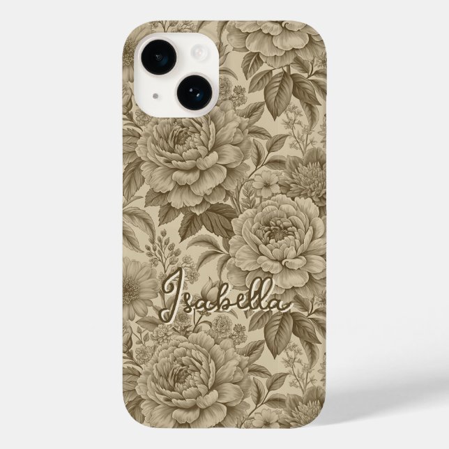 Custom Elegant Boho Chic Brown Blossom (Baksida)