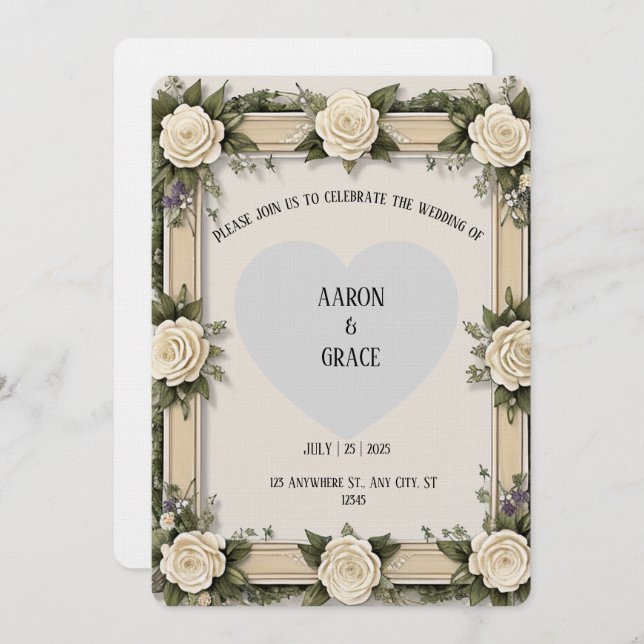 Custom Elegant Envelope in Rose Petals Inbjudningar (Fram/baksida)