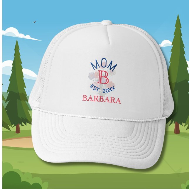 Custom Elegant Floral MOM EST. Monogram Keps (Skapare uppladdad)