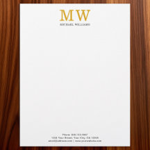 Custom Elegant Gold Initials Monogram Personalized