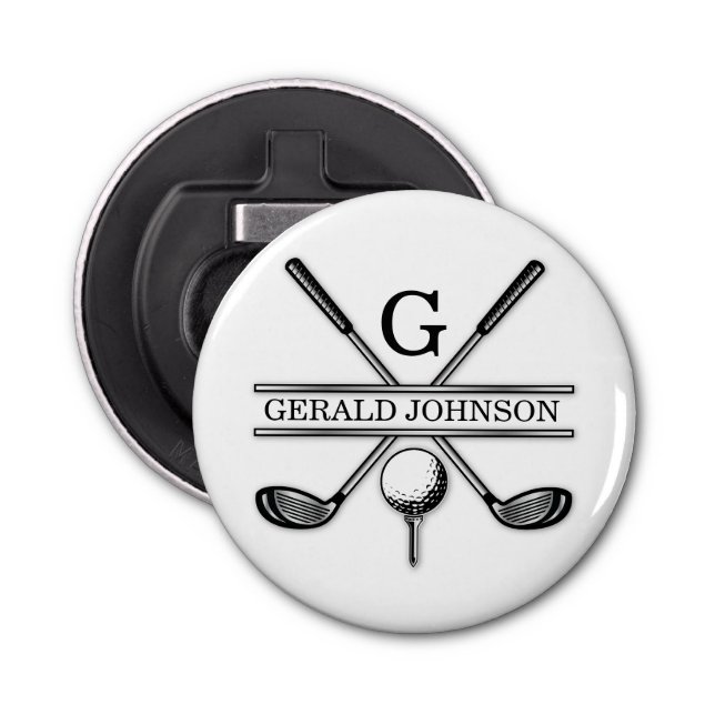 Custom Elegant Golf Monogram Flasköppnare (Framsidan)