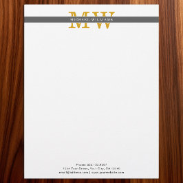 Custom Elegant Initials Monogram Personalized Brevhuvud