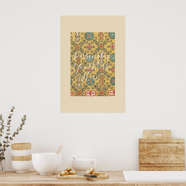 CUSTOM Elegant Japanese Kaleidoscope Pattern Print Poster (Kök)