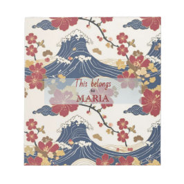 Custom Elegant Japanese Kimono Pattern Anteckningsblock