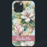 Custom Elegant Magnolias<br><div class="desc">Custom Elegant Magnolias iPhone 13 Pro Max Case
Stylish Floral Phone Case for Girls who like it best
Make it Yours! Easily customize by changing the Name</div>