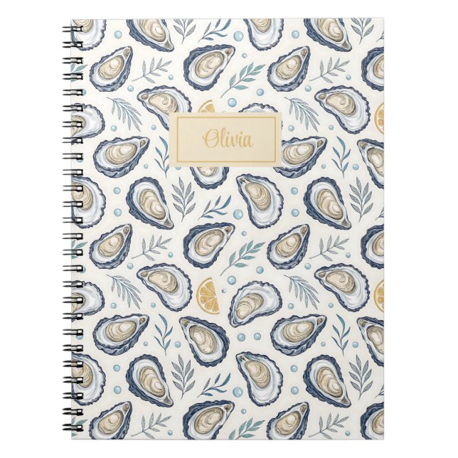 Custom Elegant Marine Oysters Anteckningsbok (Framsidan)