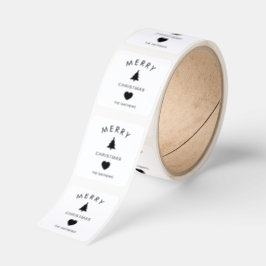 Custom Elegant Merry Christmas Square Sticker Fyrkantigt Klistermärke