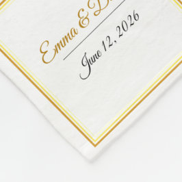 Custom Elegant Minimalist Wedding Names & Date  Fleecefilt