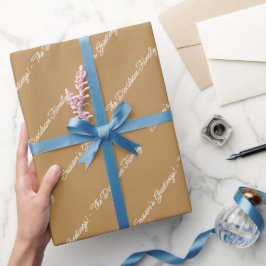 Custom Elegant Modern Gold Script Pattern Holiday Presentpapper