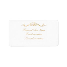 Custom Elegant Modern Gold & White Address Adressetikett