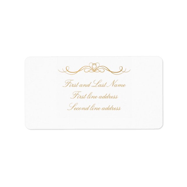 Custom Elegant Modern Gold & White Address Adressetikett (Framsidan)