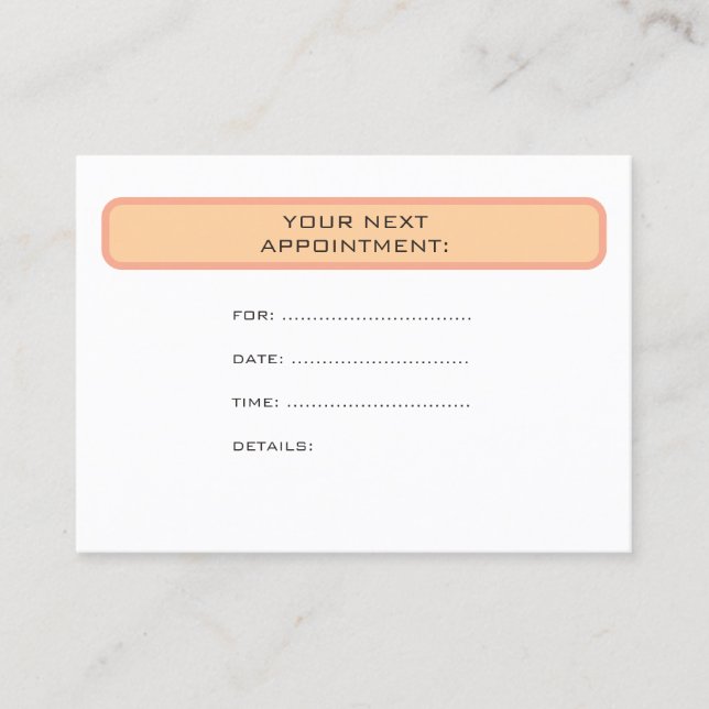 Custom Elegant Modern Simple Appointment Reminder Tidsbeställning Kort (Framsida)