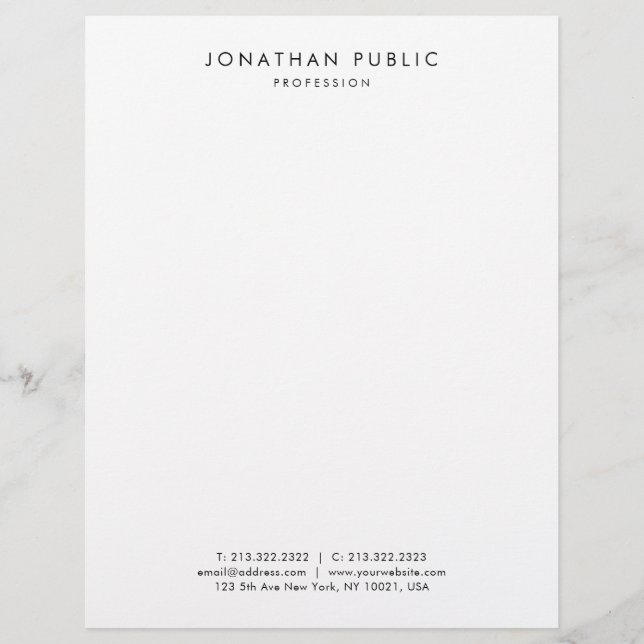 Custom Elegant Modern Simple Professional Template Brevhuvud (Framsida)
