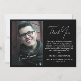 Custom Elegant Photo Graduation Thank You Card Inbjudningar