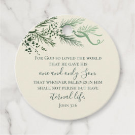 Custom Elegant Script Sage John 3:16 Christmas Gåvor Etiketter