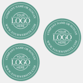 Custom Elegant Simple Teal Green Business Logo Klistermärke