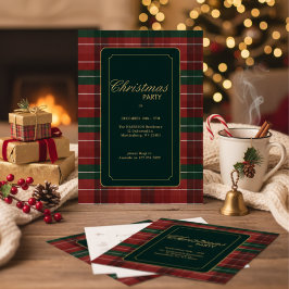 Custom Elegant Tartan Plaid  Christmas RSVP Julkort