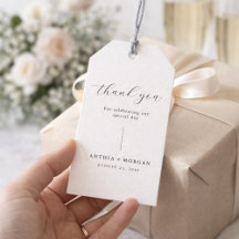 Custom Elegant Wedding Thank You Favor Tag