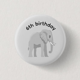 Custom Elephant Birthday Boy Girl Age Badge Pin Knapp