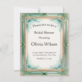 Custom Emerald Gold Luxury Invitation
