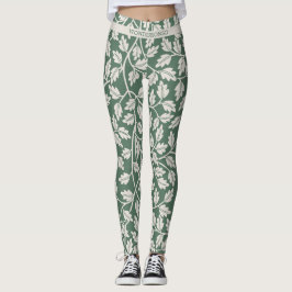 Custom Emerald Green Flower before wedding Leggings